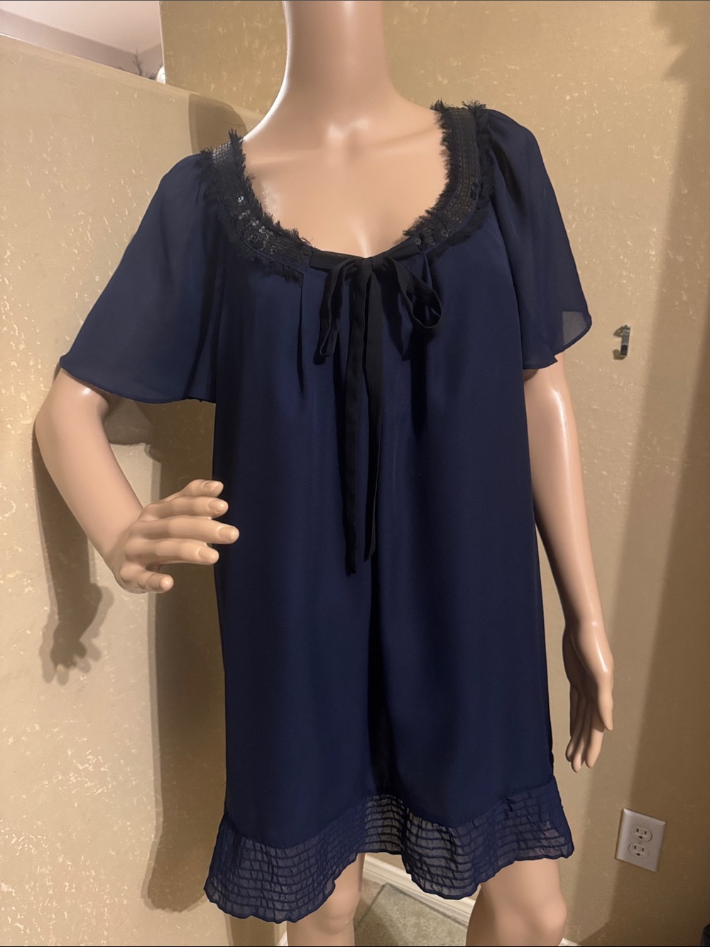 Lane Bryant Women’s Bow Tie Sequin Tunic Top sz 22 24 or 3X